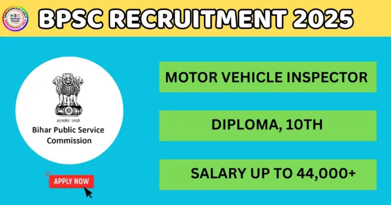 BPSC Recruitment 2025 banner for Motor Vehicle Inspector with eligibility and salary details