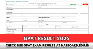 Check NBE GPAT Exam Results At natboard.edu.in