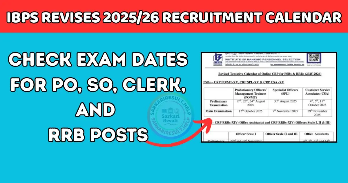 IBPS Revises 2025/26 Recruitment Calendar