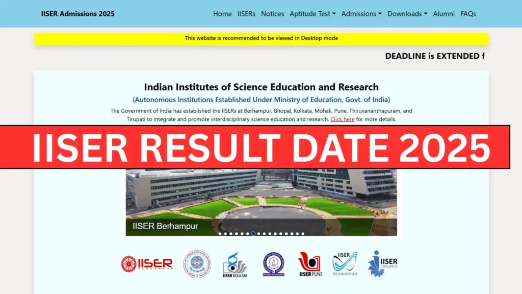 IISER Result Date 2025