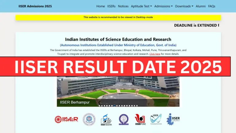 IISER Result Date 2025