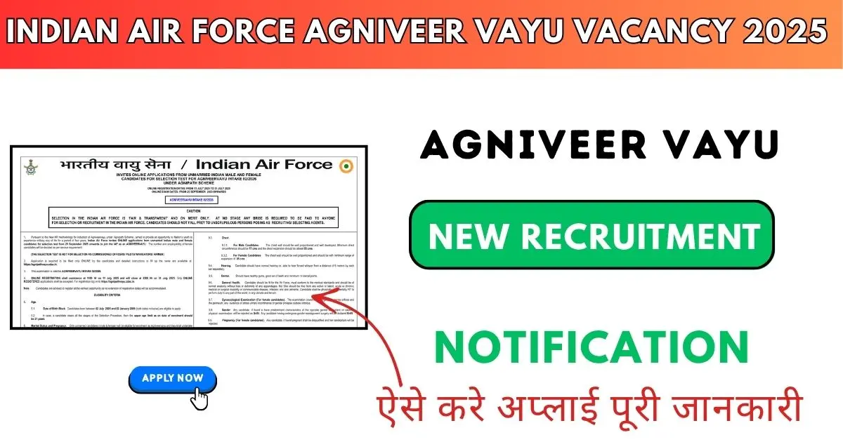 Indian Air Force Agniveer Vayu vacancy 2025