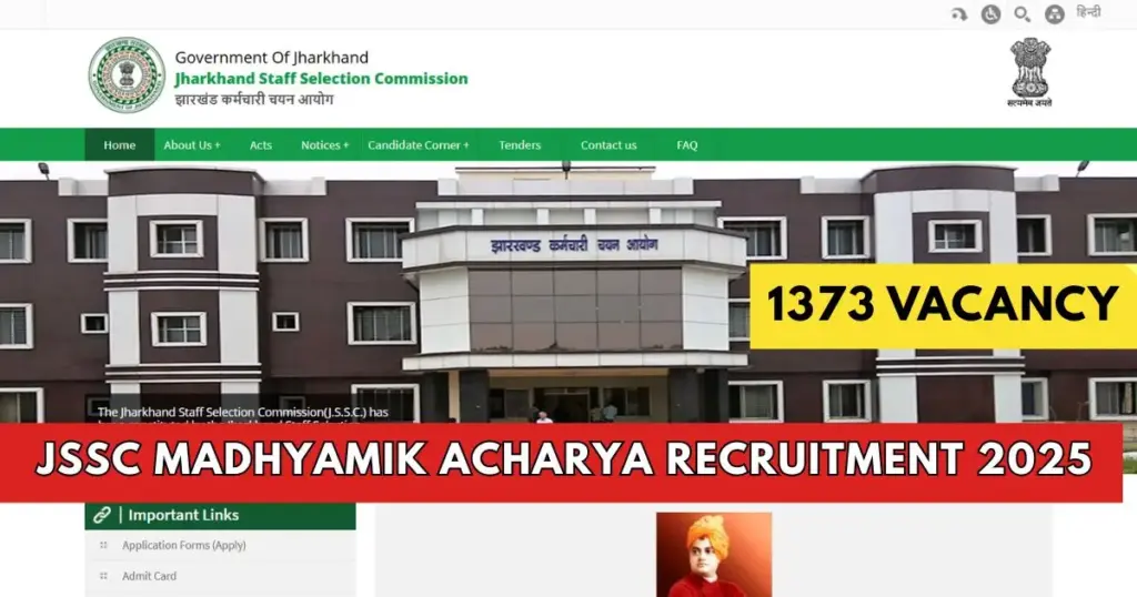 JSSC Madhyamik Acharya Recruitment 2025
