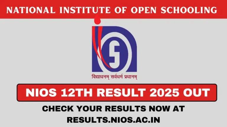 NIOS 12th Result 2025 OUT