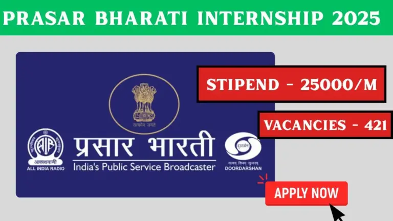 Prasar Bharati Technical Internship 2025