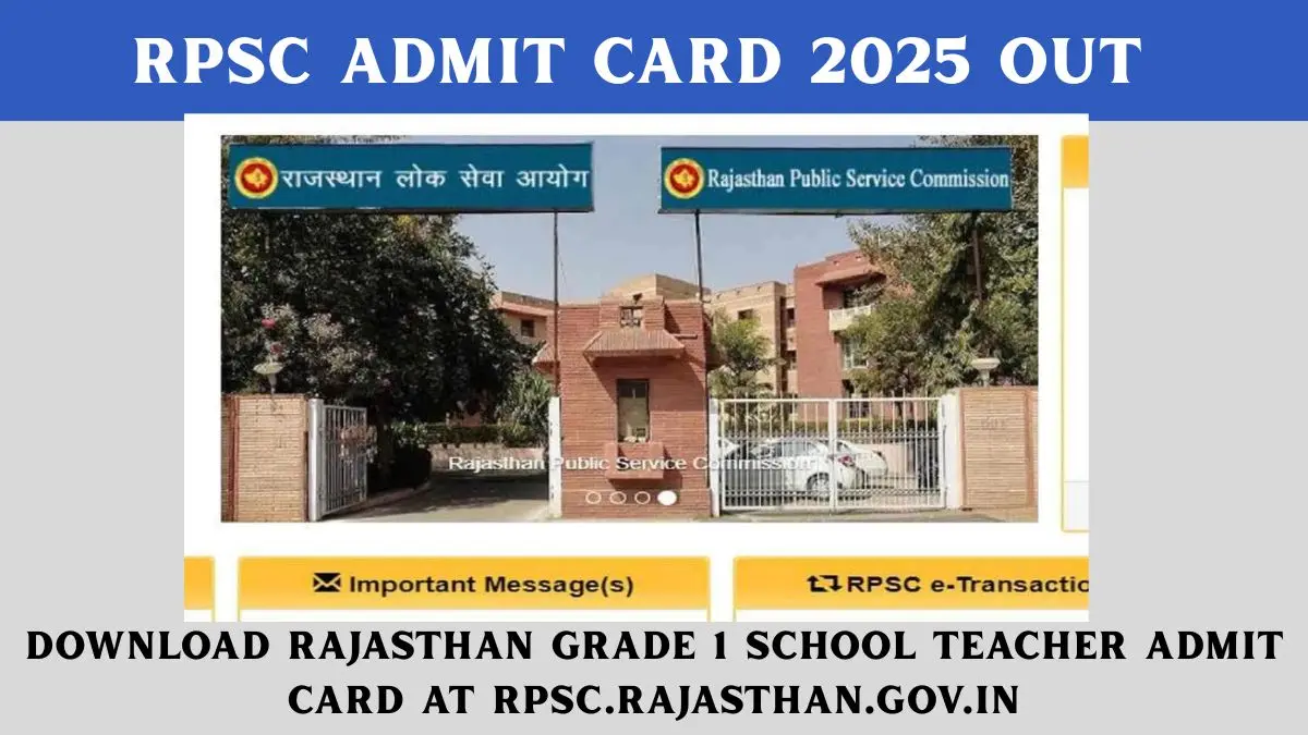 How to Download RPSC 1st Grade Admit Card 2025 Online