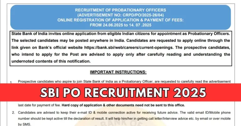 SBI PO Recruitment 2025