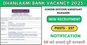 Dhanlaxmi Bank Vacancy 2025